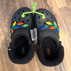 CROCS Black Holiday Lights Clog